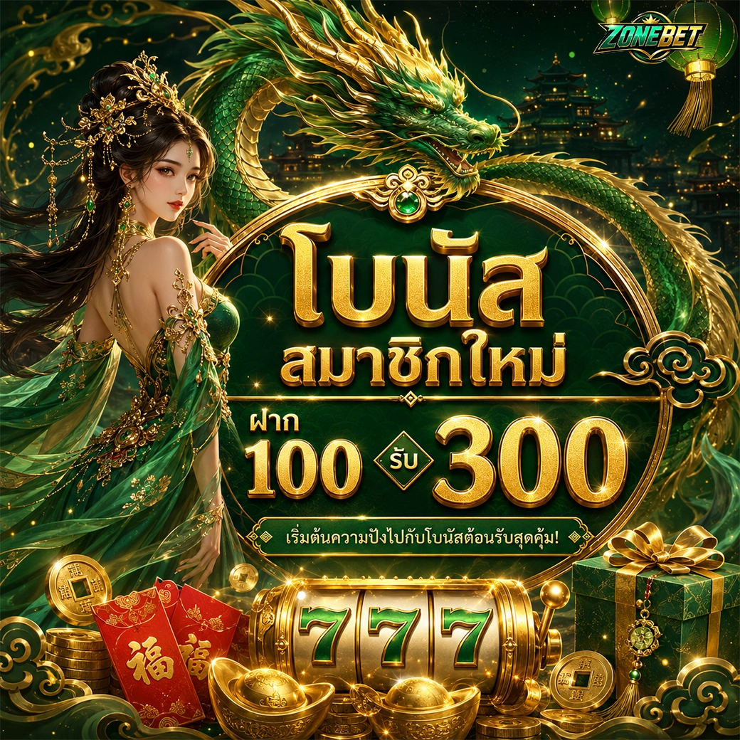 Zonebet โบนัสสมาชิกใหม่ ฝาก 100 รับ 300