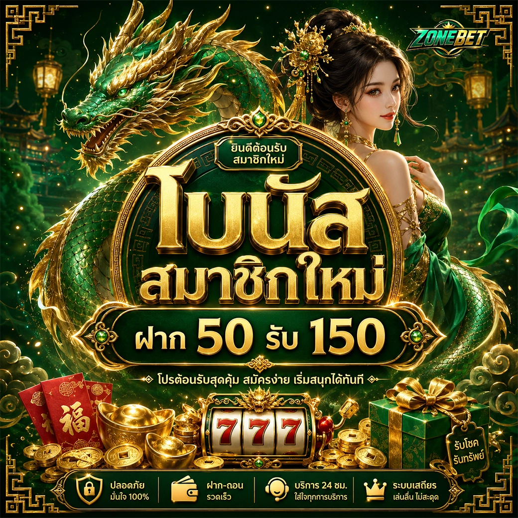 Zonebet โบนัสสมาชิกใหม่ ฝาก 50 รับ 150
